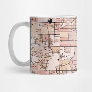 Fort Collins Map Pattern in Soft Pink Pastels Mug